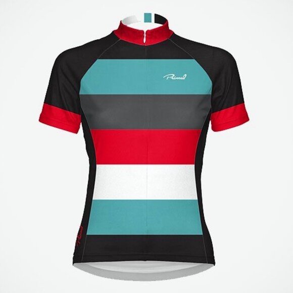 3/$55❤️Primal Wear Bold ½ zip cycling jersey Women's Stripes maillots de vélo - Picture 1 of 9